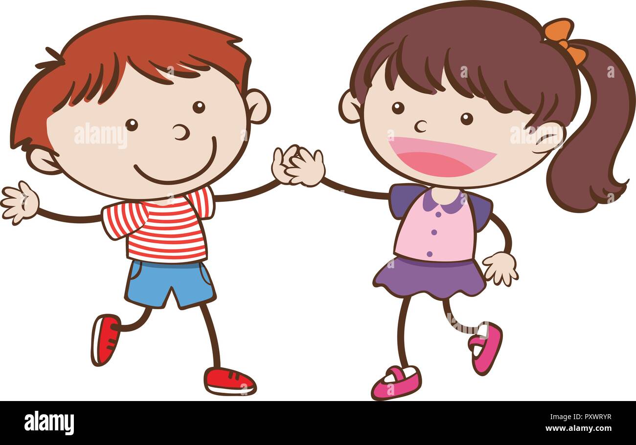 Boy and Girl are Dancing on White Background illustration Stock Vector ...