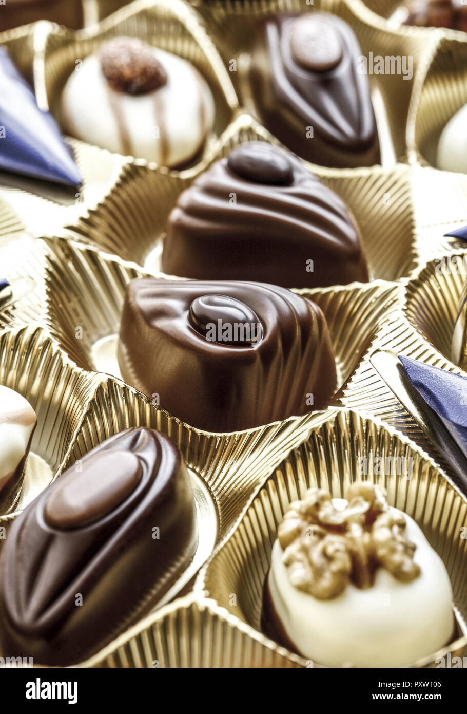 Pralinen in Verpackung Stock Photo