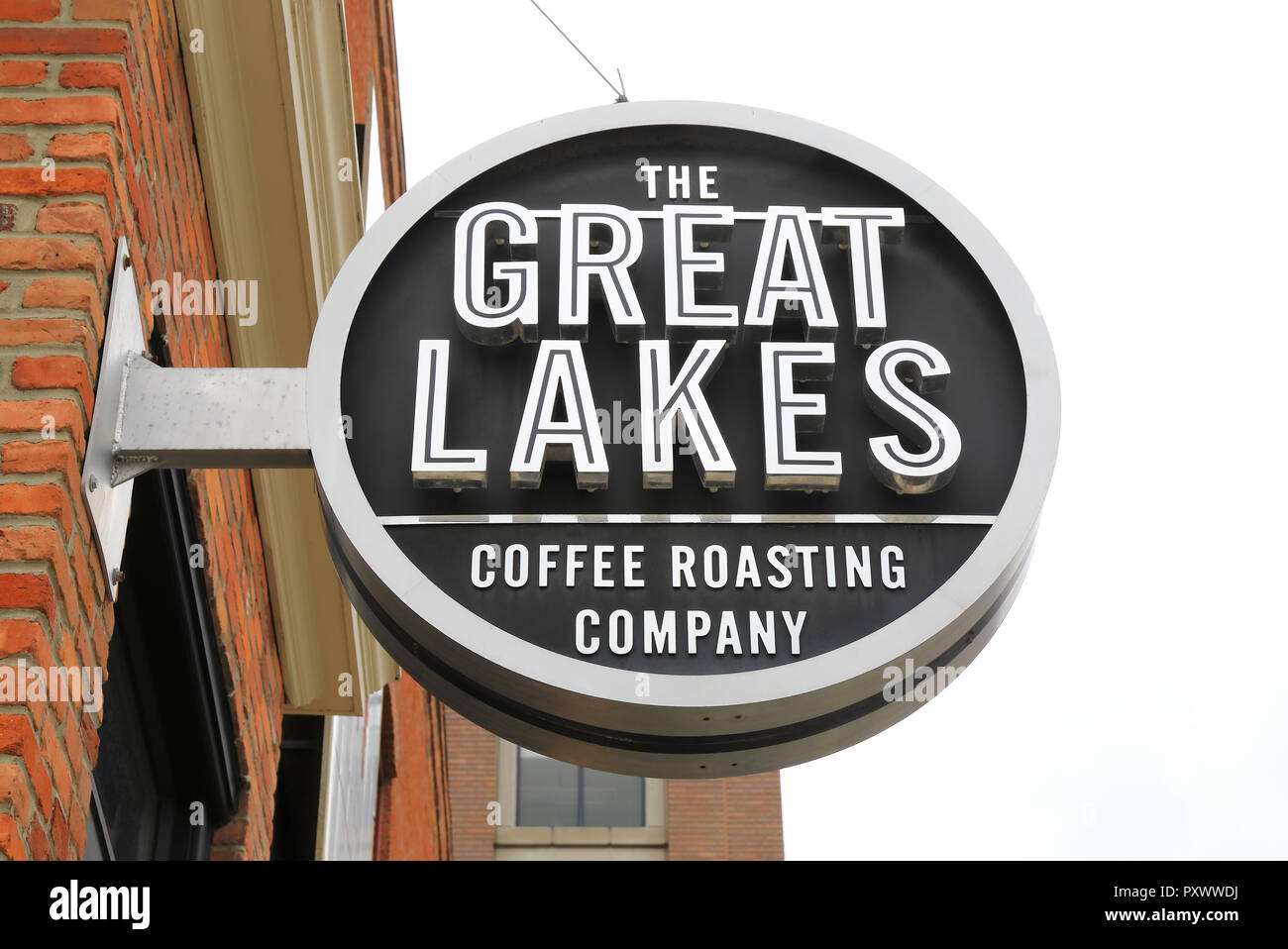 The Great Lakes Coffee Roasting Company on Woodward Avenue, in Michigan, in the USA Stock Photo