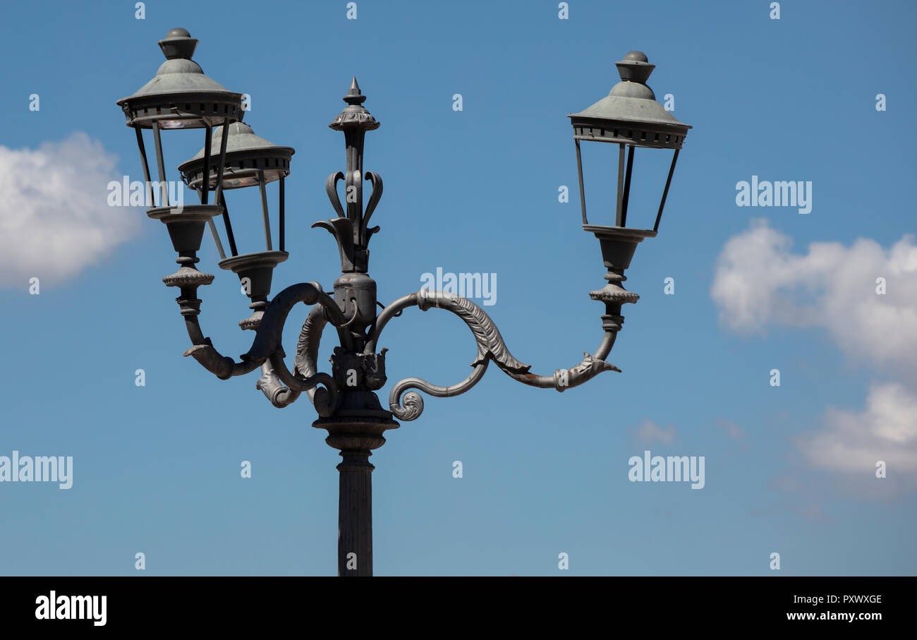 Decorative Lamp Post Against Blue Sky Stock Photos Decorative
