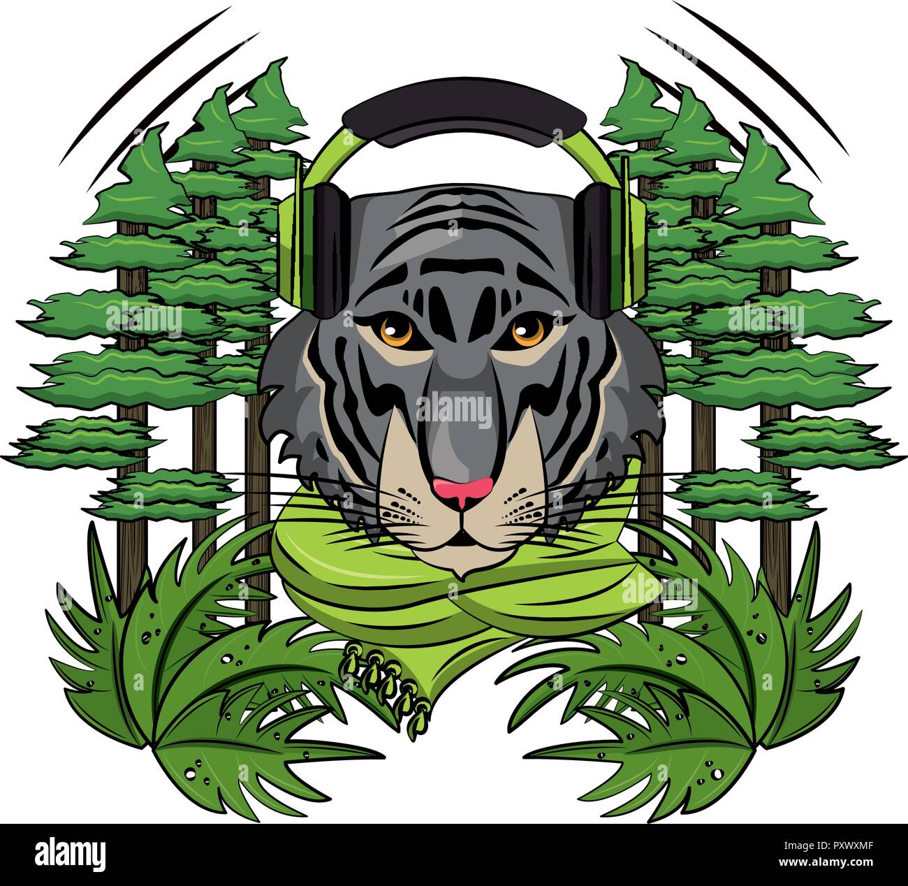 Tiger face cool sketch Stock Vector
