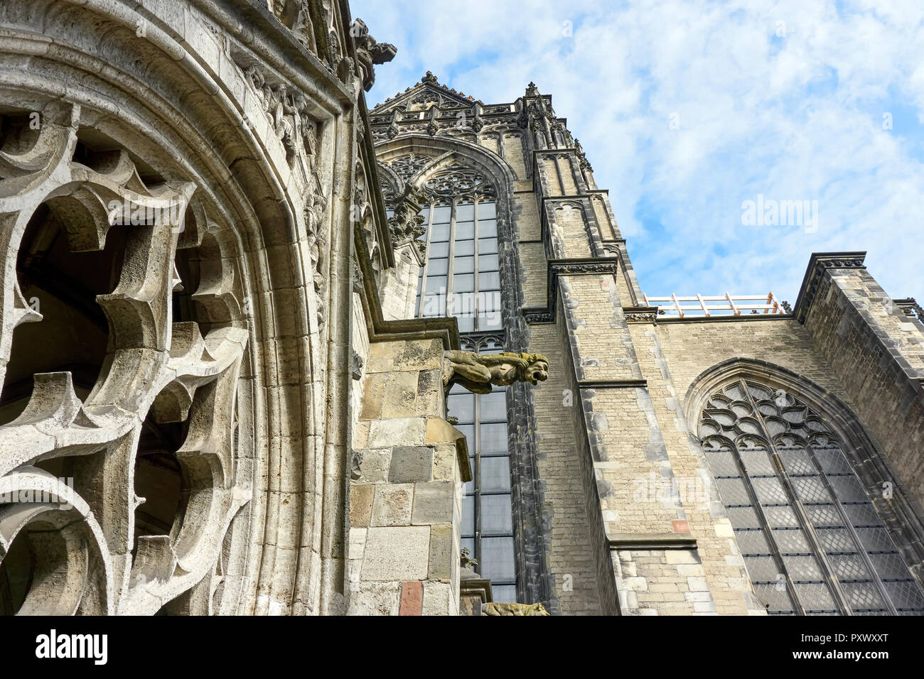 Detail of The Dom Church or St. Martin's Cathedral in Utrecht. The only pre-Reformation gothic cathedral in the Netherlands. Stock Photo