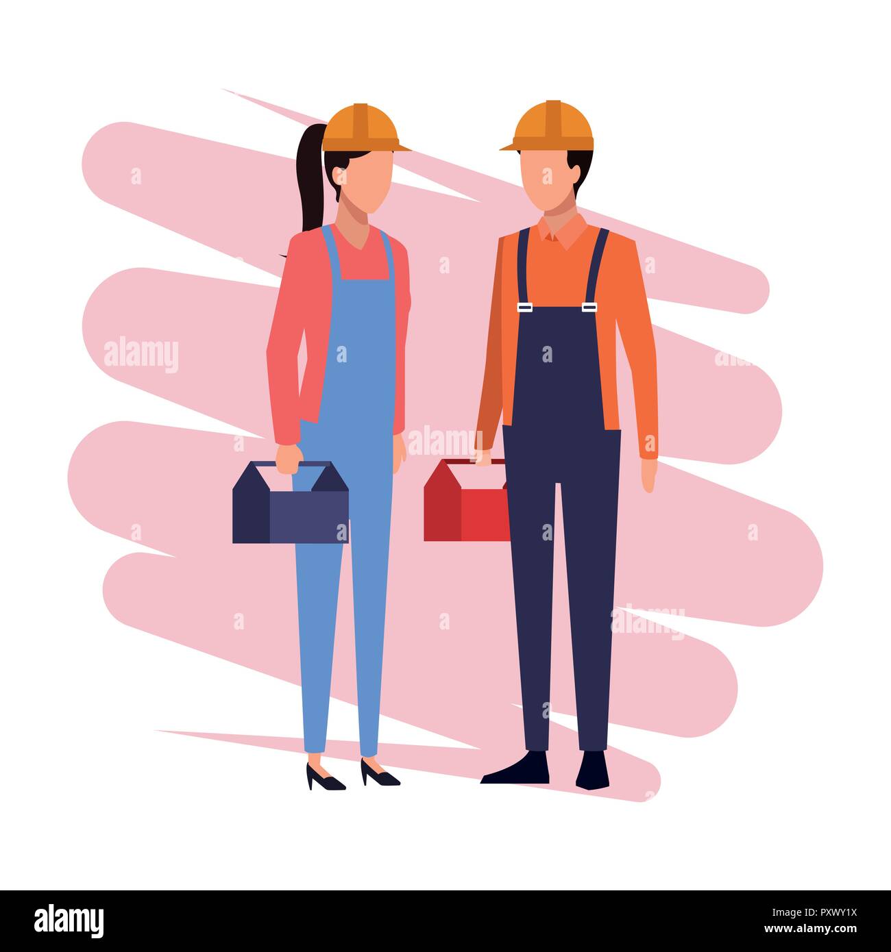 Construction workers partners Job and workers Stock Vector