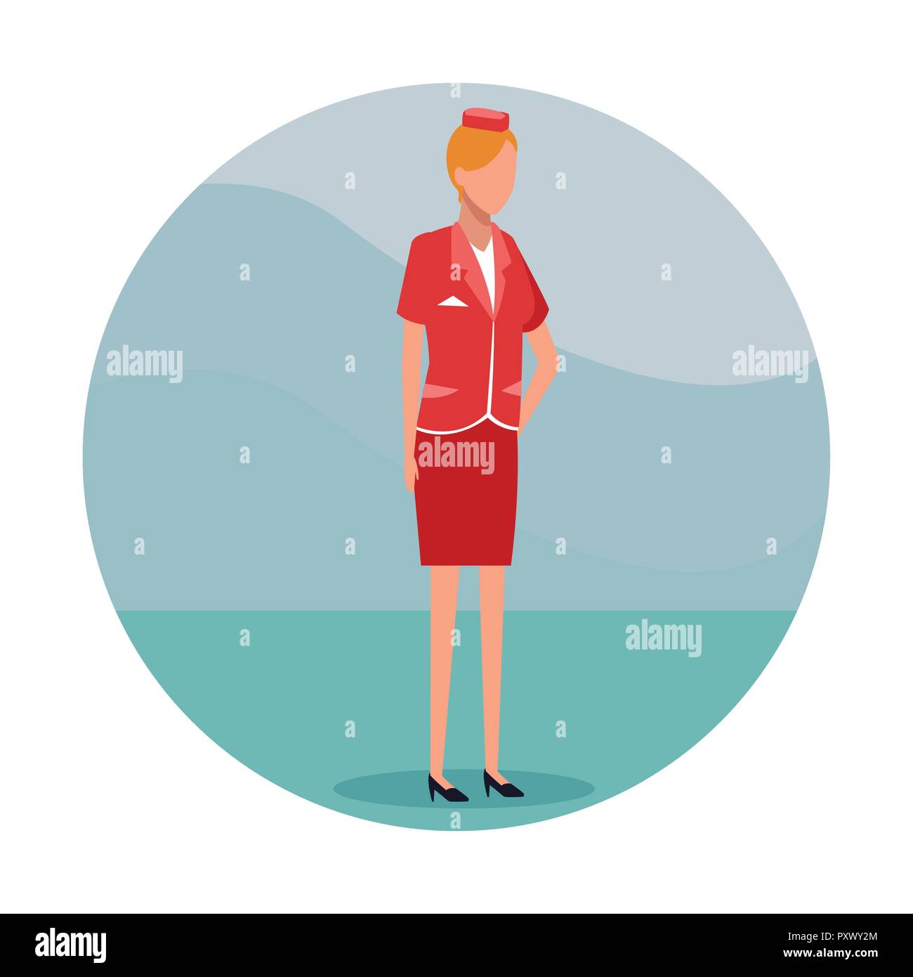 Stewardess Job worker Stock Vector
