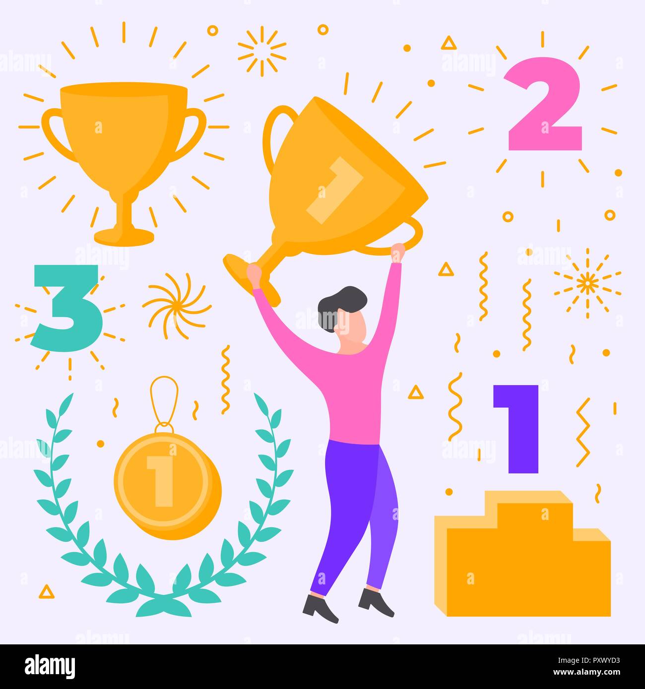 Winner objects set. Vector elements shapes Stock Vector Image & Art - Alamy