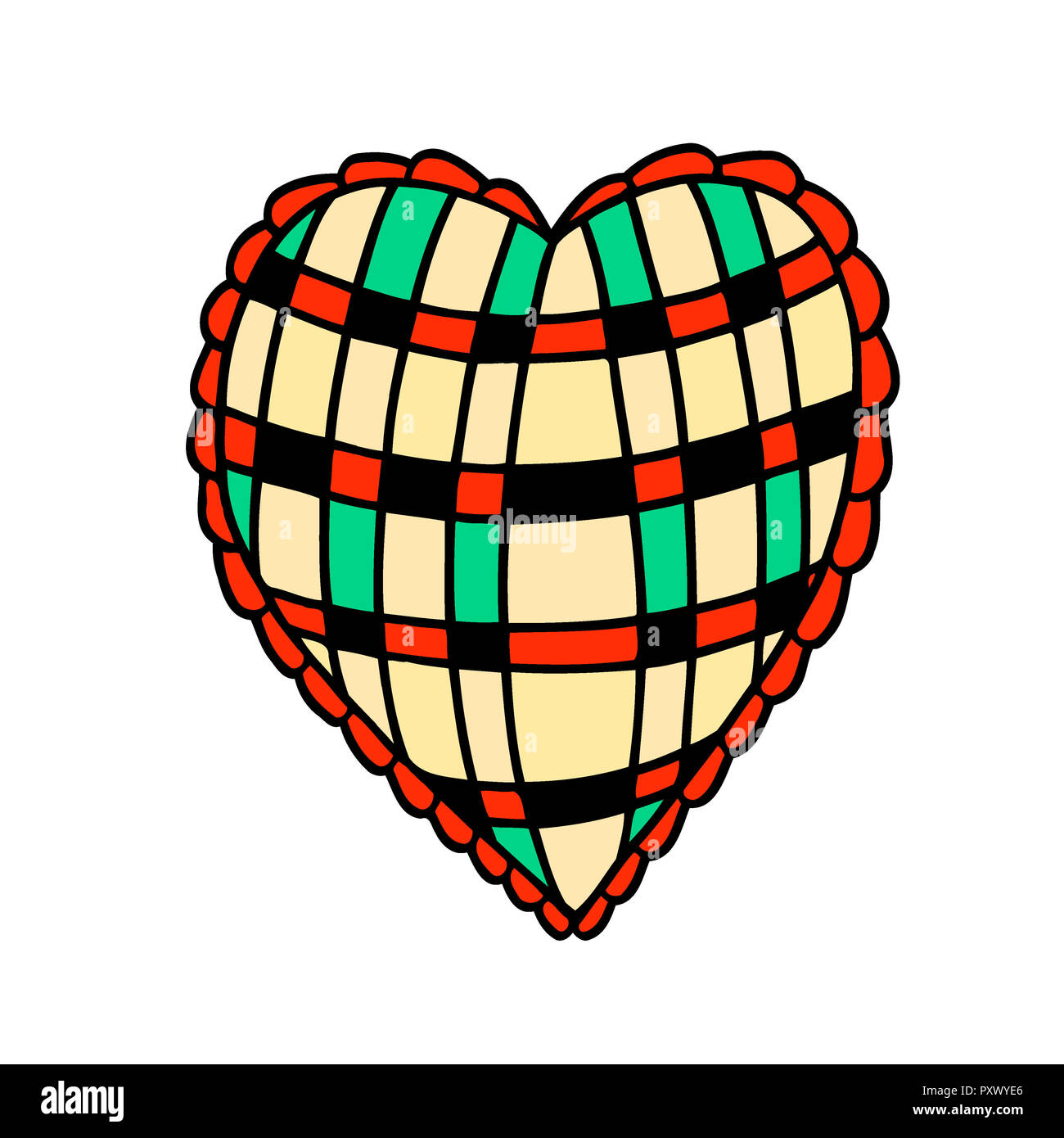 heart doodle icon, sticker hand drawn sketch cartoon illustration Stock ...