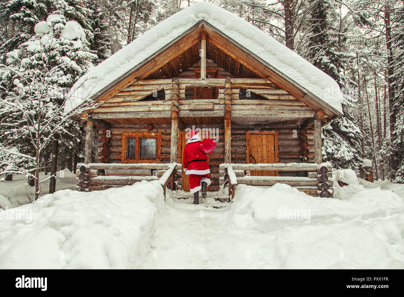 The daily life of Santa Claus. Home of Santa Claus at the North Pole Stock Photo Alamy