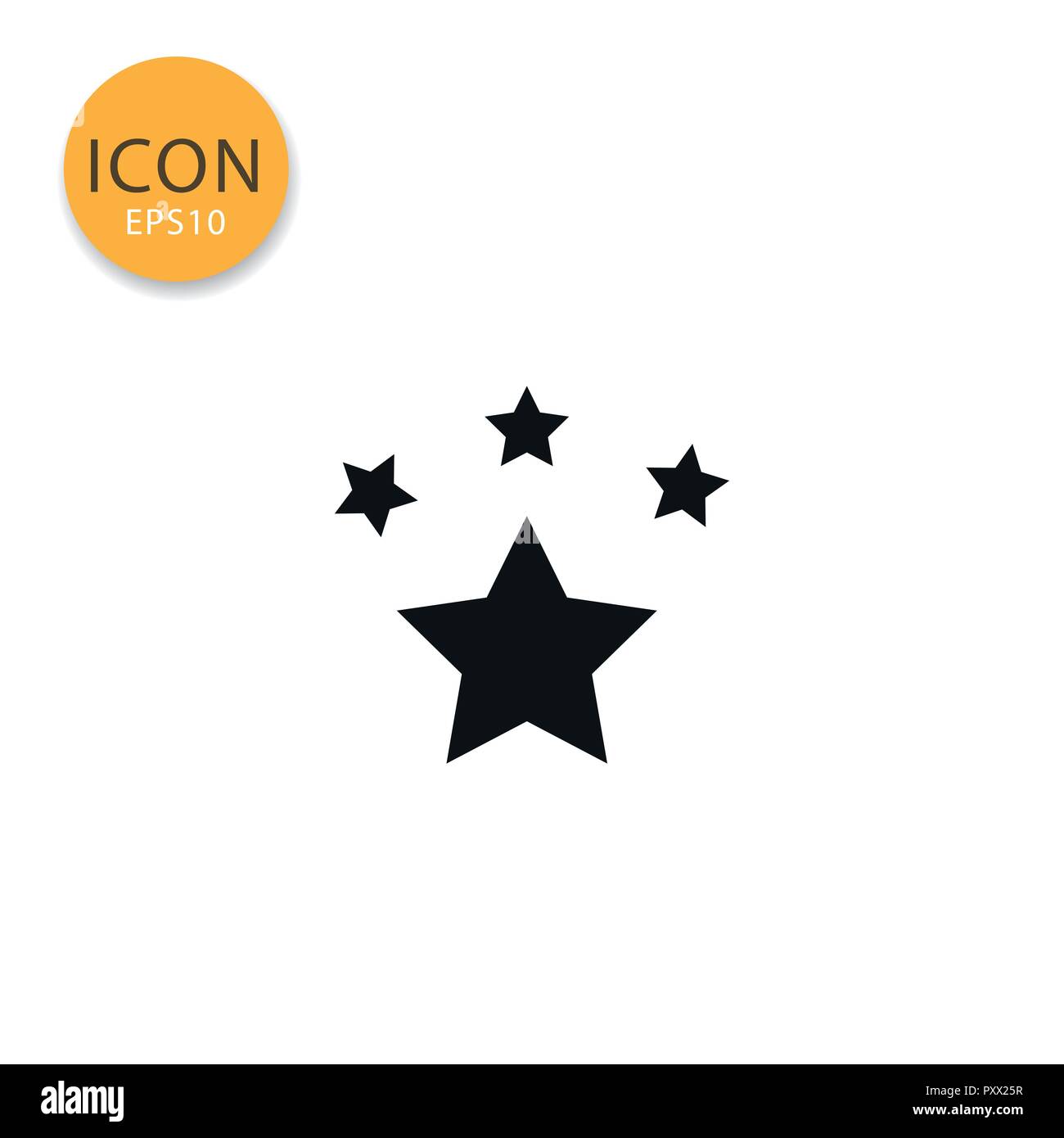 Stars icon flat style in black color vector illustration on white ...