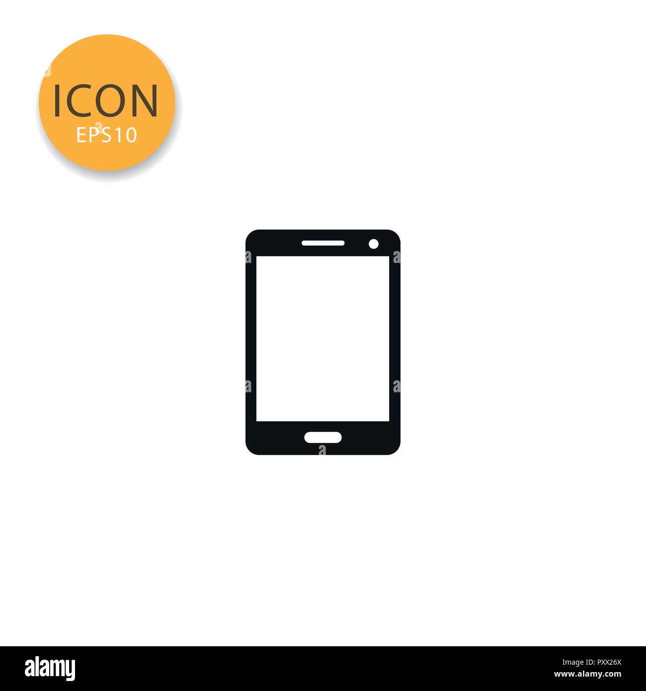 Smart phone icon flat style in black color vector illustration on white ...