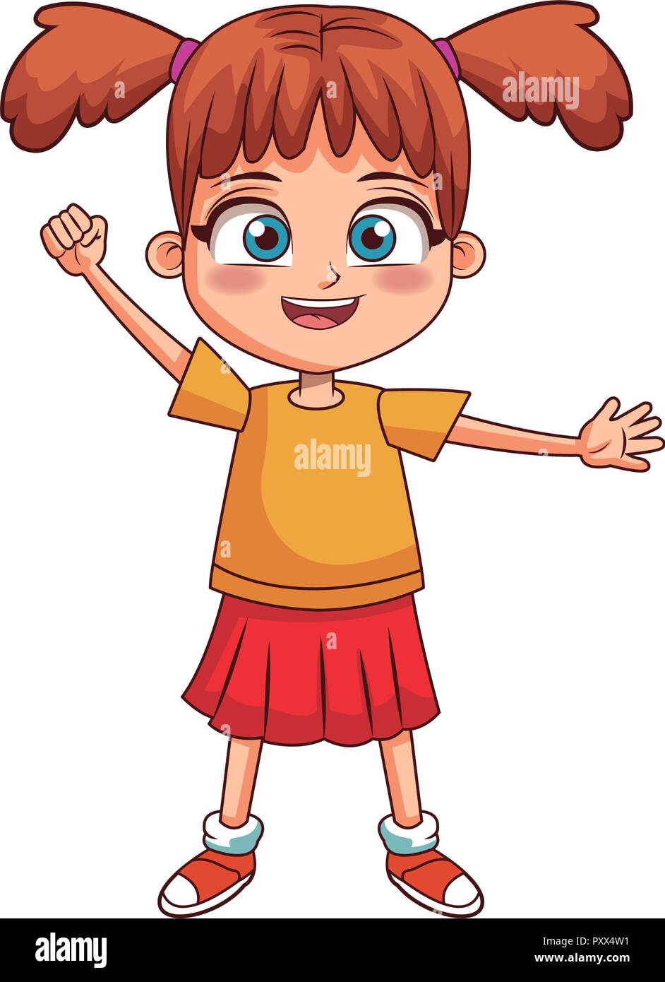 Girl children cartoon Stock Vector Image & Art - Alamy