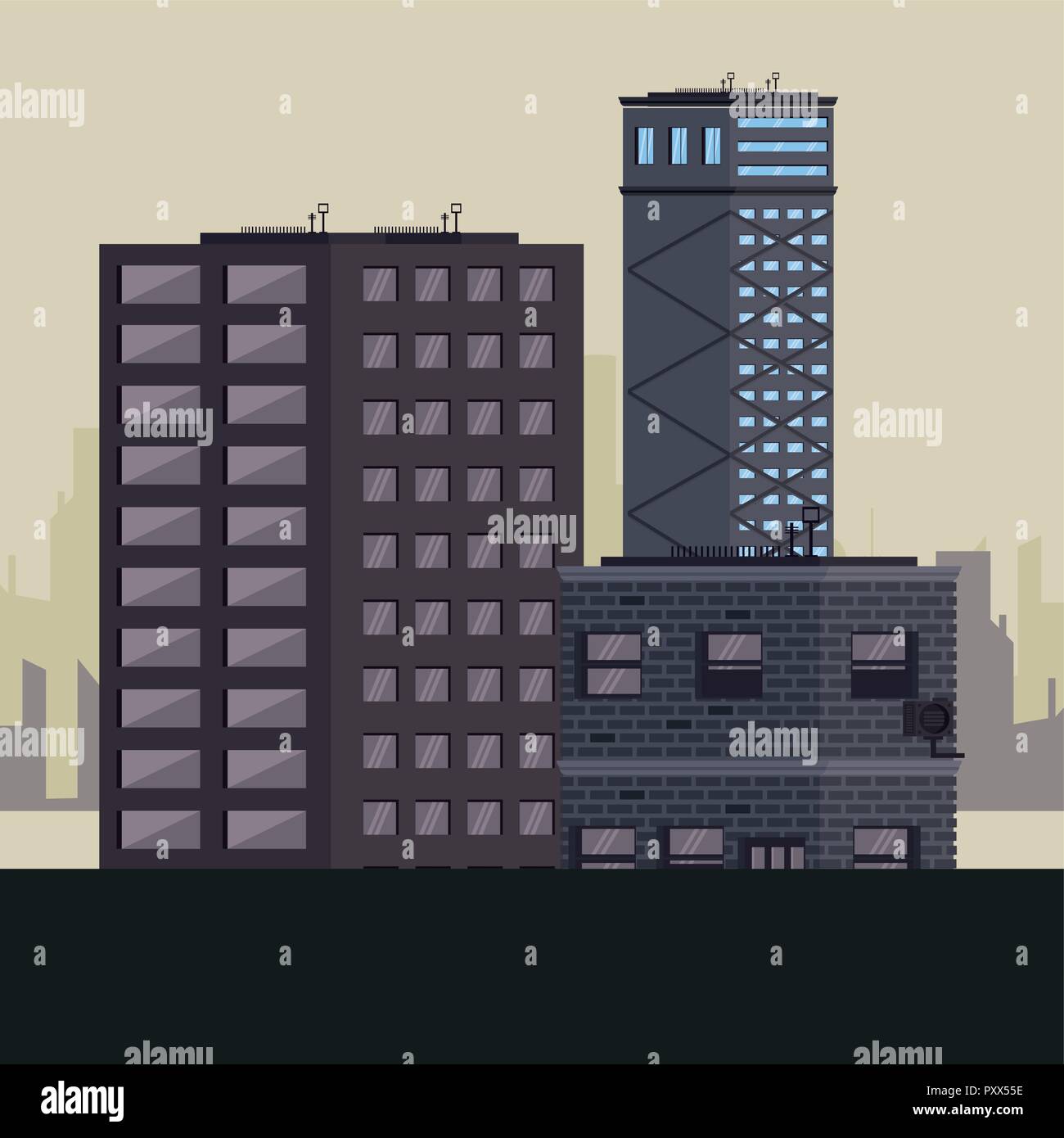Cityscape skyline scenery Stock Vector Image & Art - Alamy