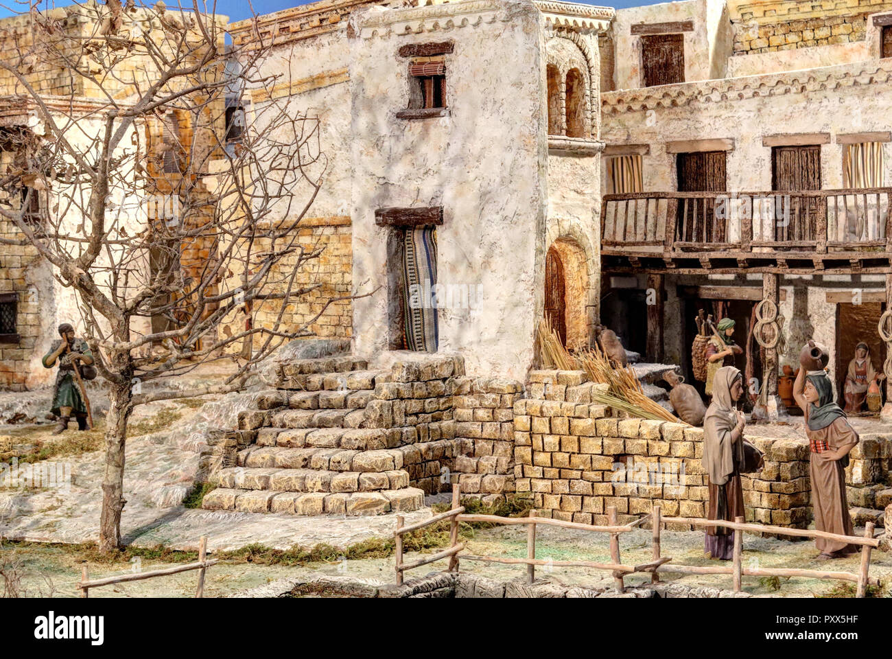 A nativity scene in the Shore Market (Mercado de la Ribera) in Bilbao ...