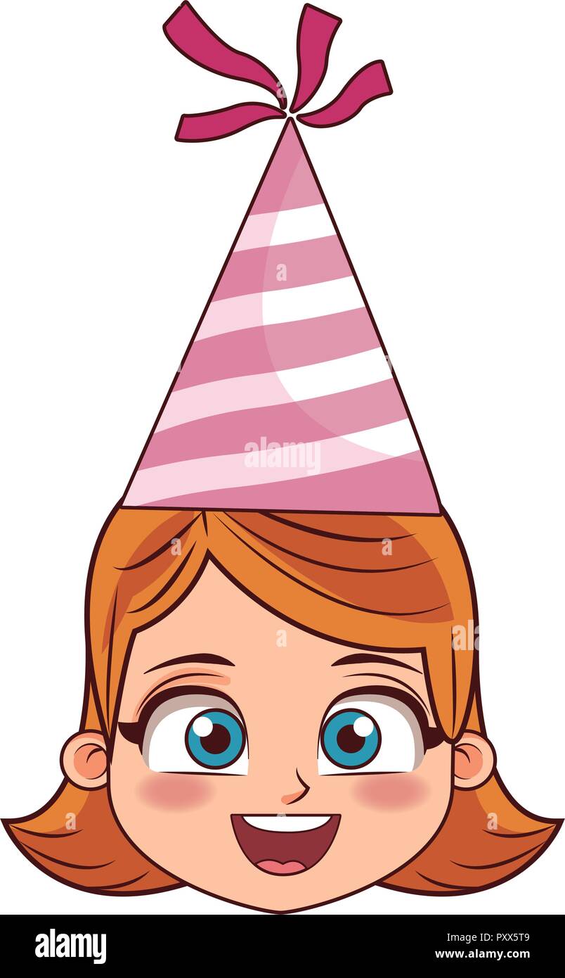 Girl With Birthday Hat Stock Vector Image Art Alamy