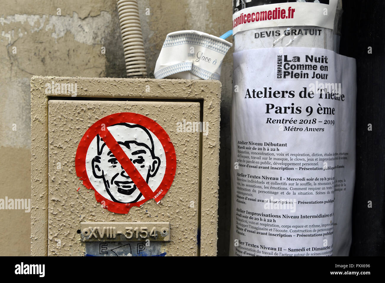 Mural Electrical Box in the street - Paris - France Stock Photo 