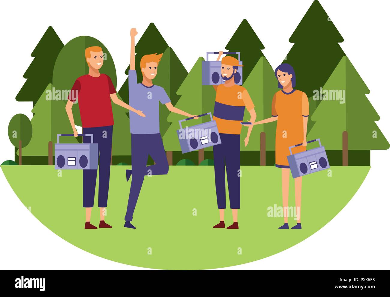 Young friends cartoons Stock Vector Image & Art - Alamy