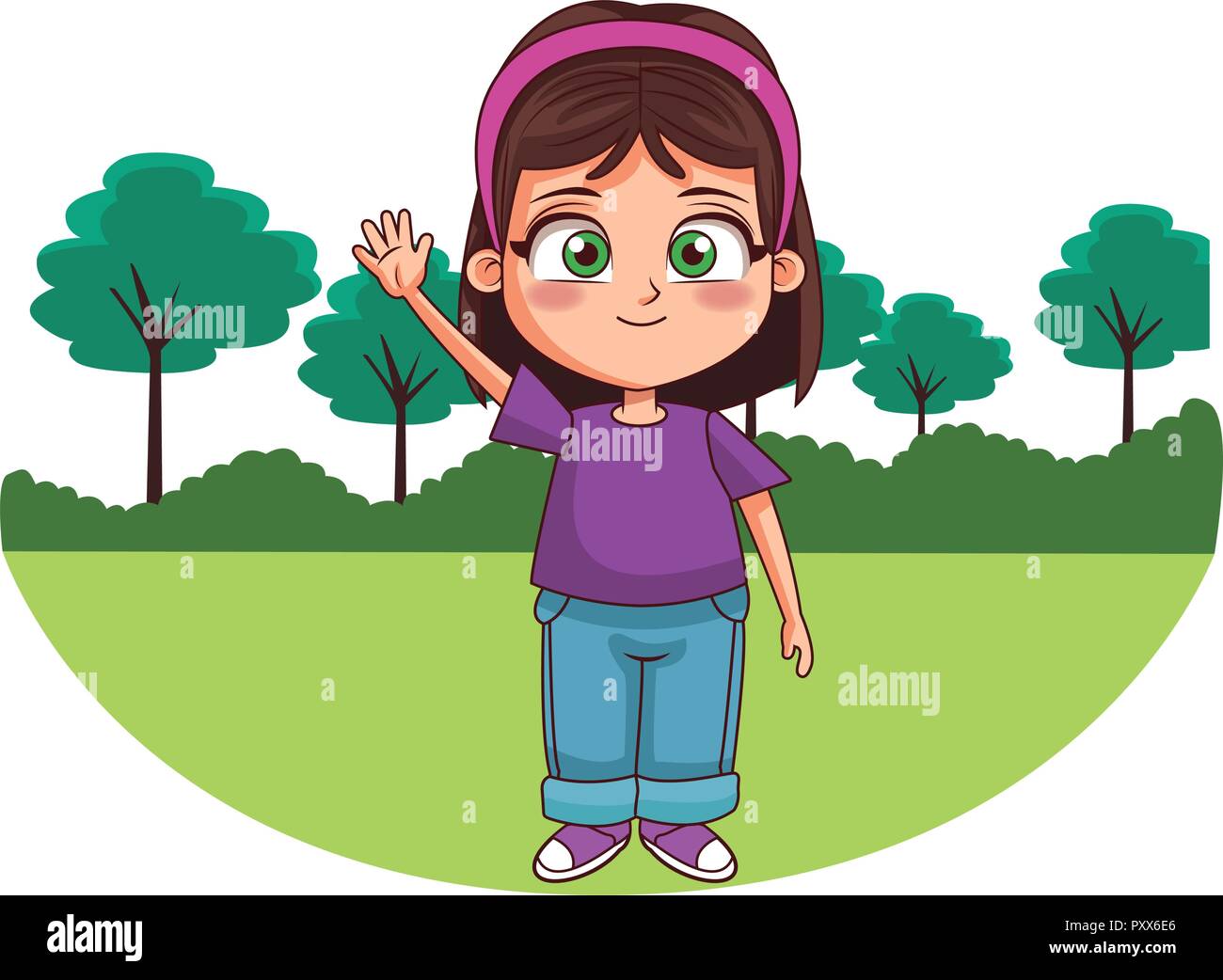 Happy girl cartoon Stock Vector Image & Art - Alamy