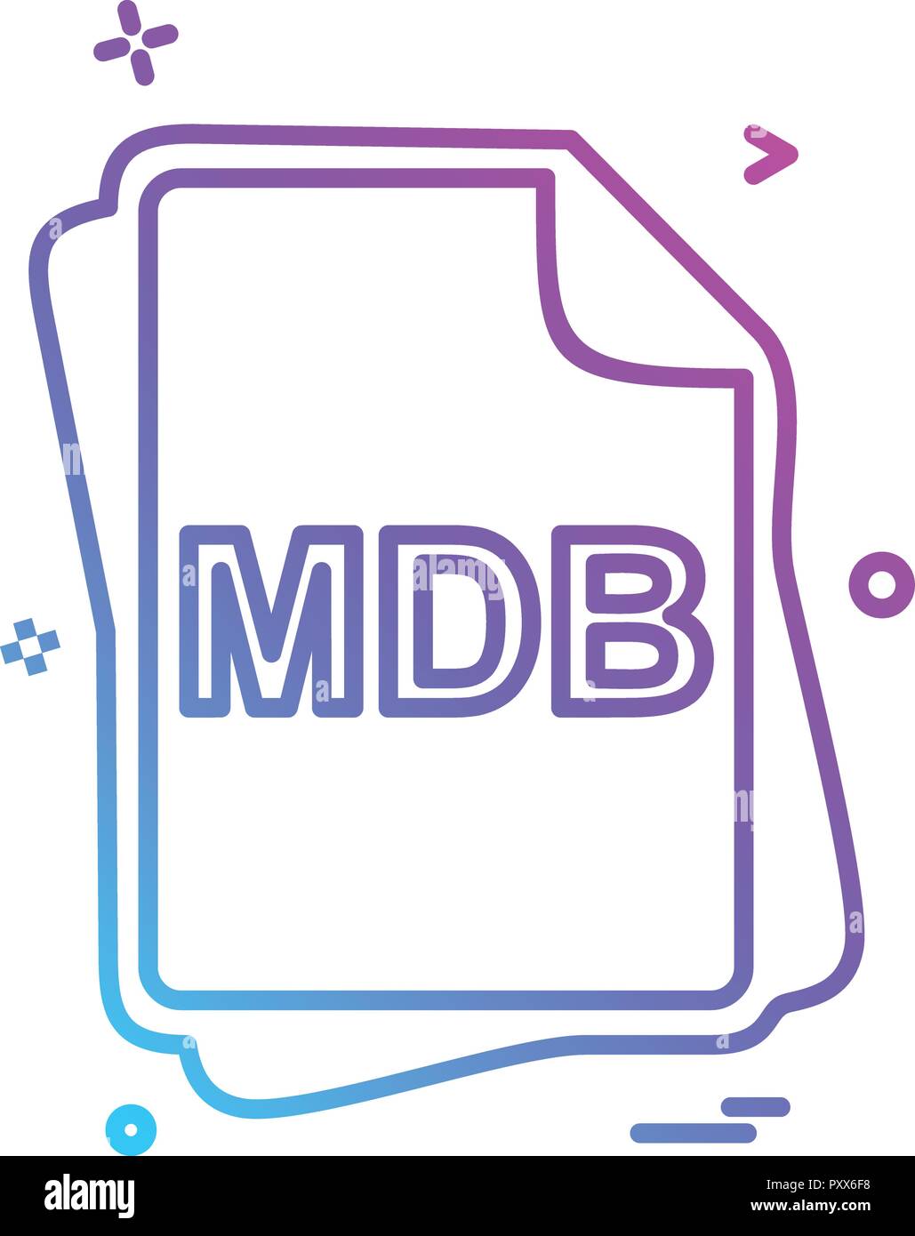 MDB file type icon design vector Stock Vector