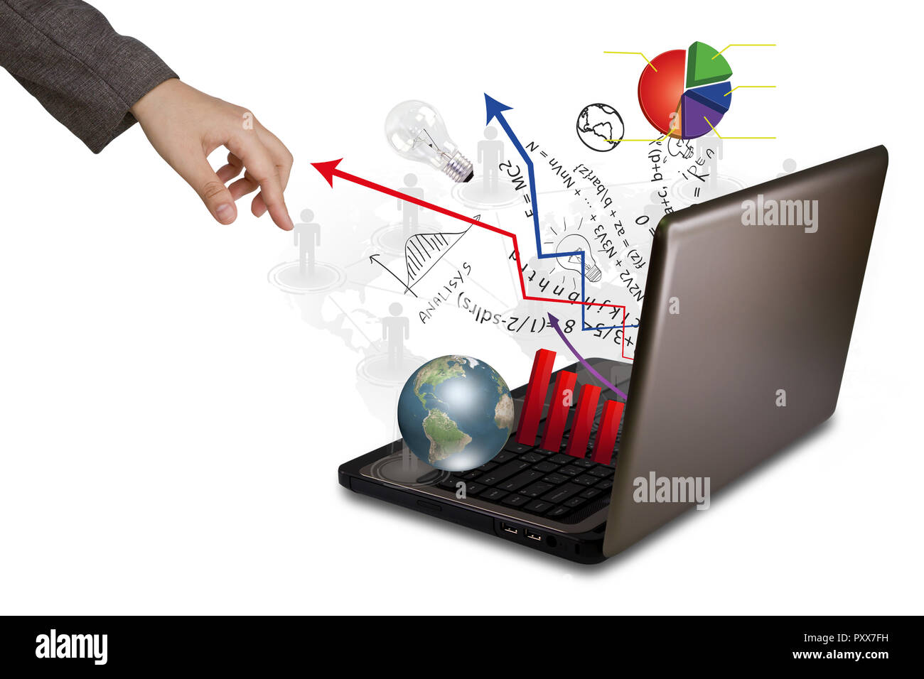 Laptop graphs hi-res stock photography and images - Alamy