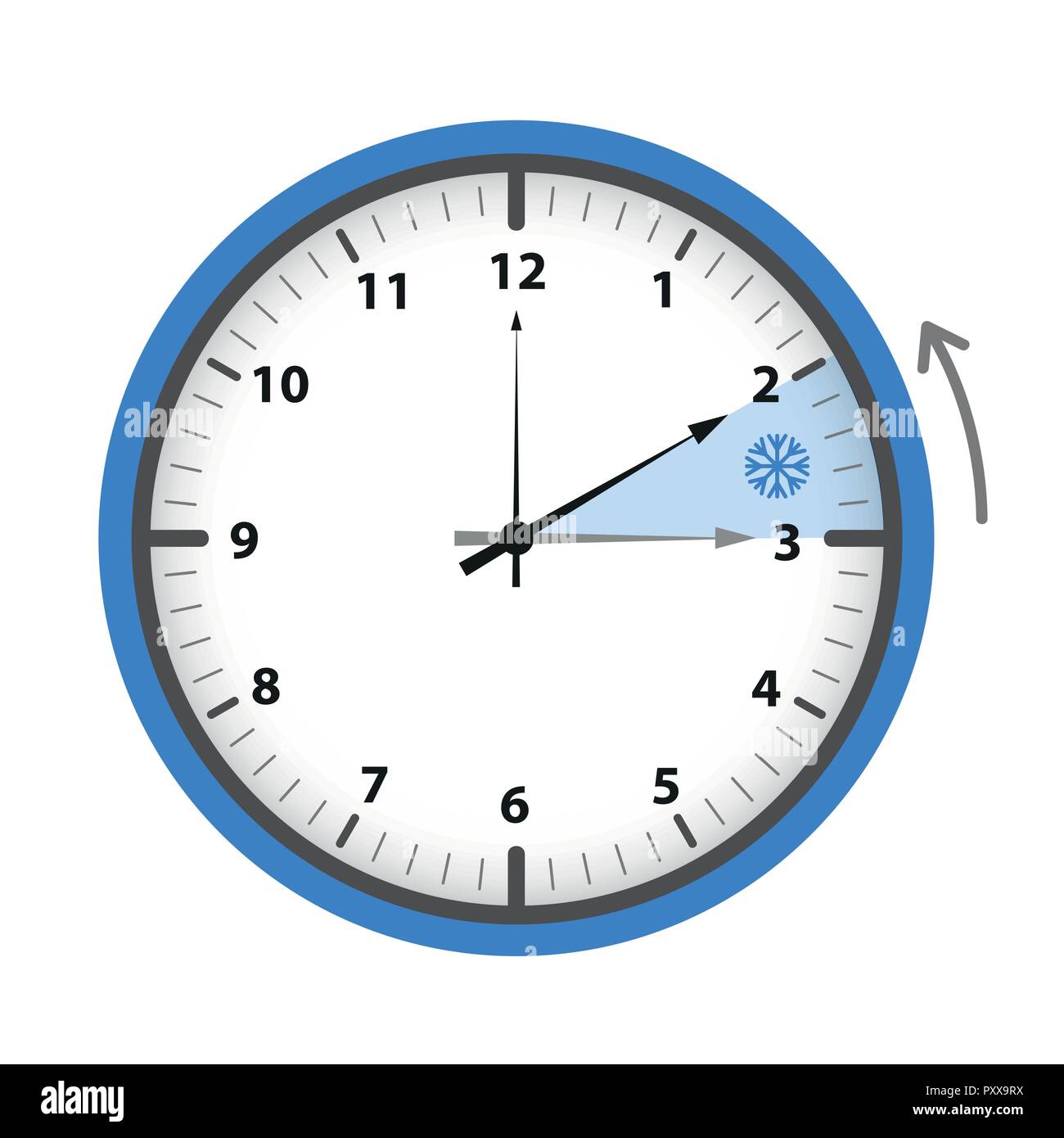 switch to winter time concept blue clock vector illustration EPS10 Stock Vector