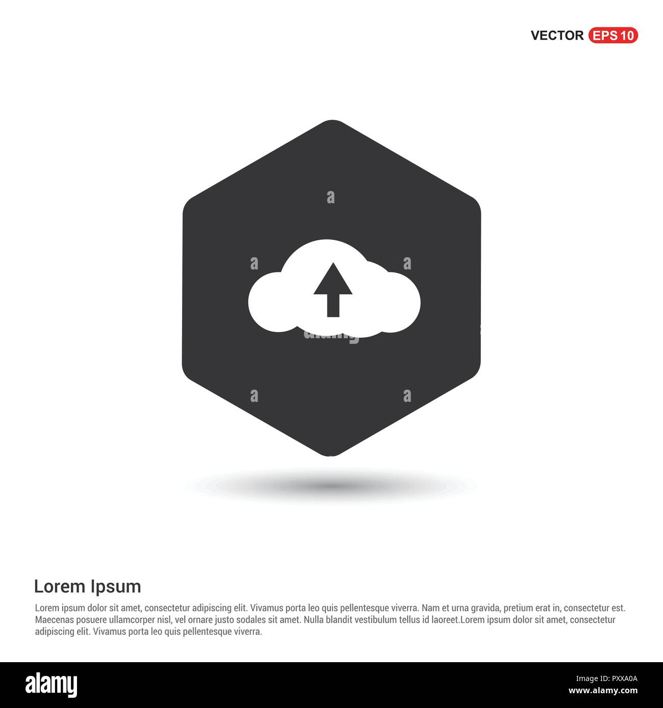 Cloud upload icon Hexa White Background icon template - Free vector ...