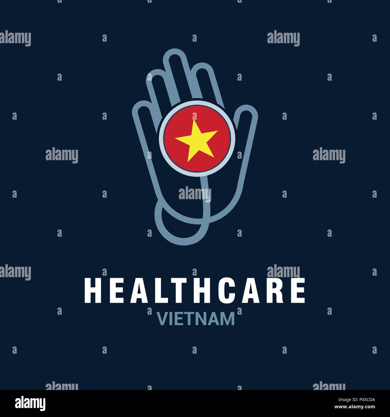 Health Care Logo With Country Flag Design Vector Stock Vector Art