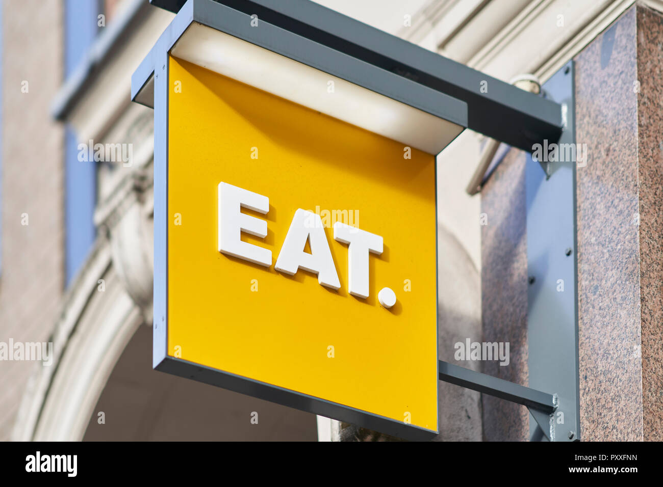 Eat Restaurant Sign, London. Stock Photo