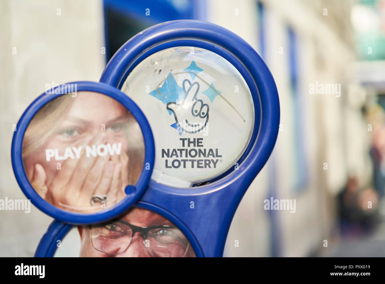 The National Lottery - Sign Outside Shop Stock Photo