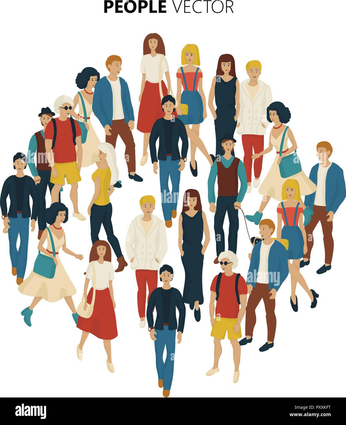 People crowd. Cartoon style illustration of young men and woman Stock Vector Image & Art - Alamy People crowd. Cartoon style illustration of young men and woman Stock Vector Image & Art - Alamy