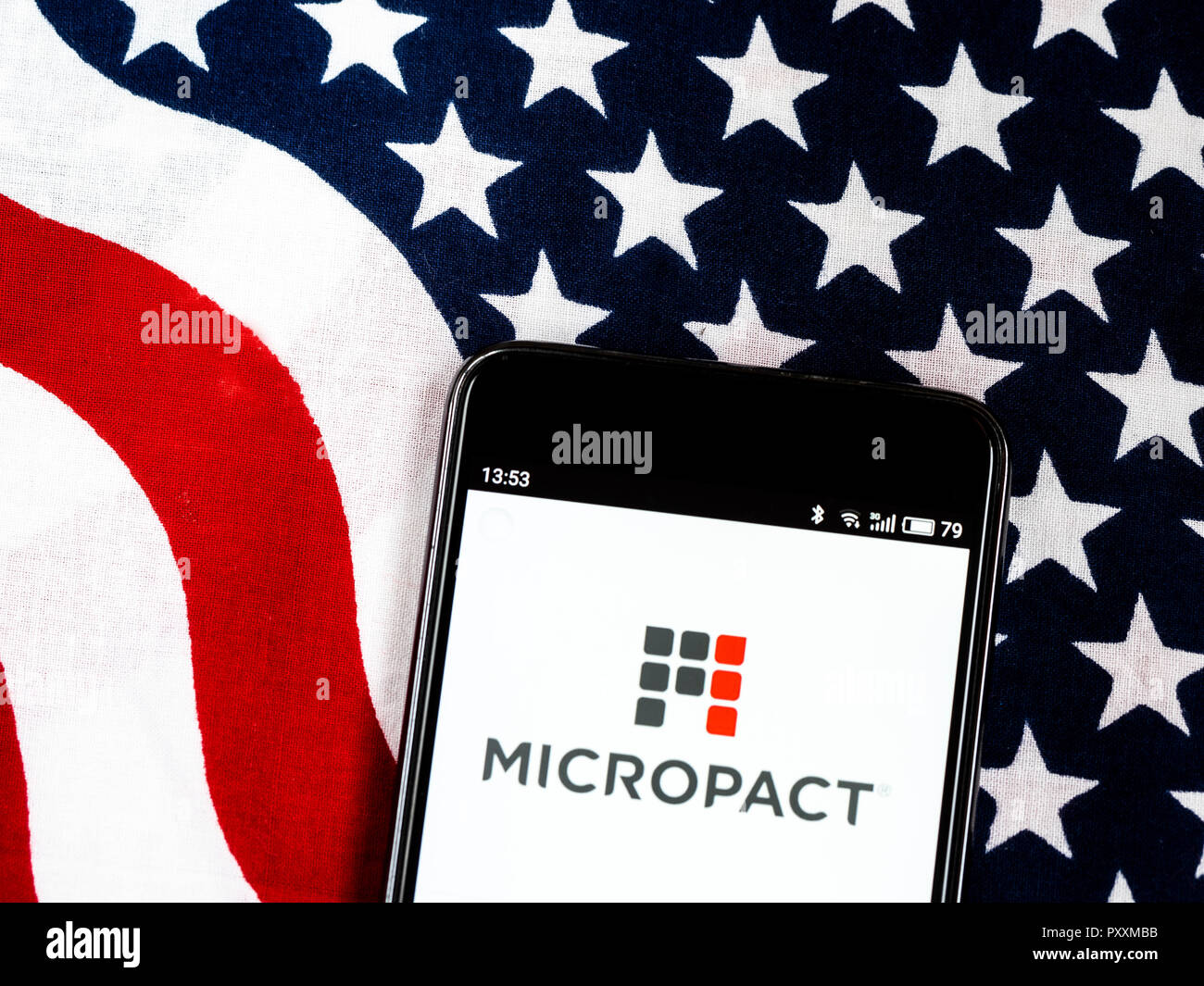MicroPact Inc.Software company logo seen displayed on smart phone.MicroPact Inc. develops and provides case management and business process management software solutions to customers in government, commercial, and education sectors. Stock Photo