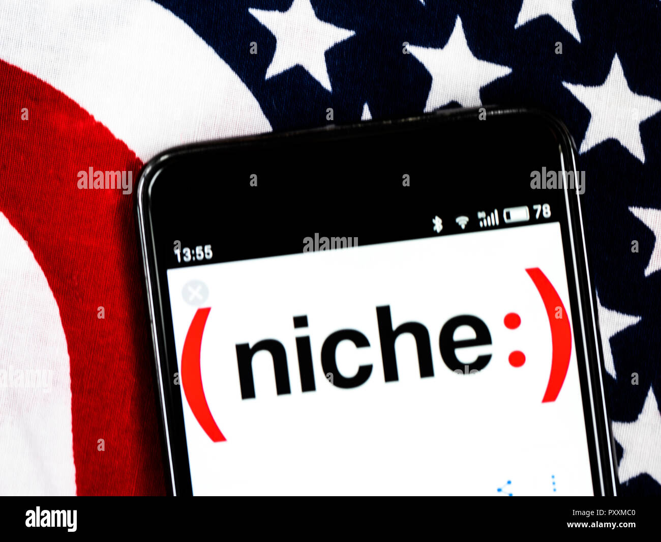 Niche Company logo seen displayed on smart phone. Stock Photo