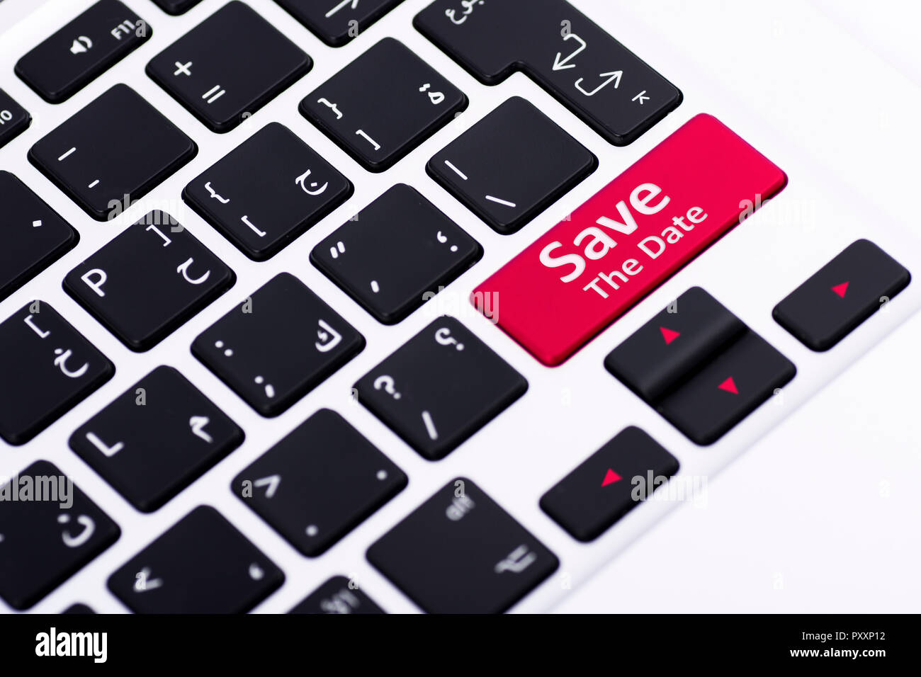 Save the date on keyboard button Stock Photo