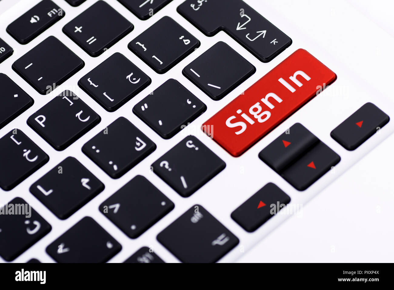 Sign in on keyboard button Stock Photo