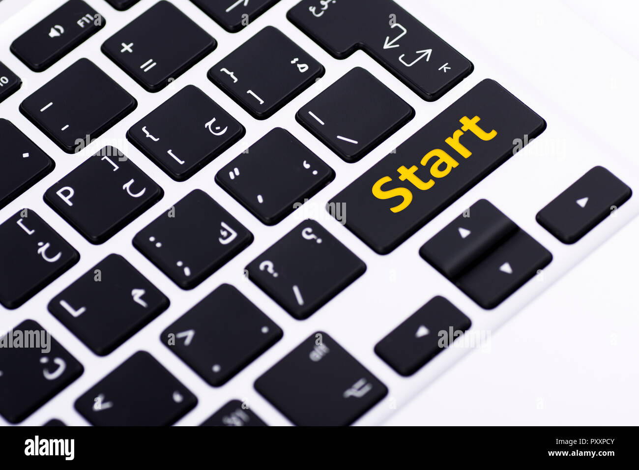 Start on keyboard button Stock Photo