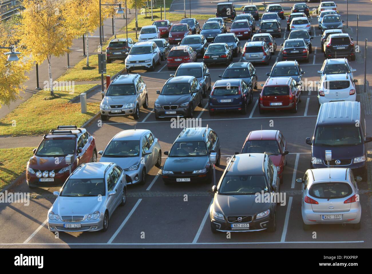 View of a public car parking Stock Photo Alamy