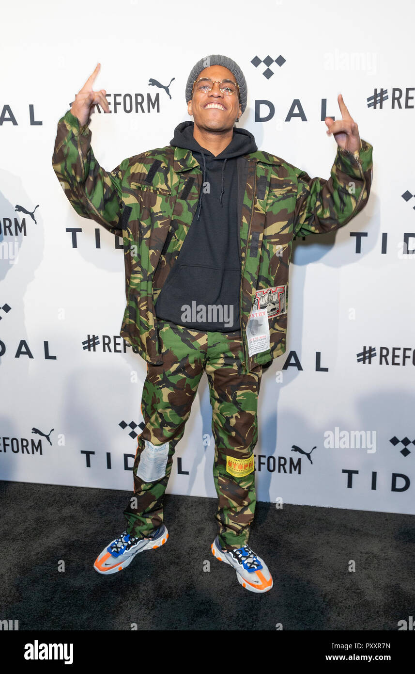 New York, United States. 23rd Oct, 2018. Anderson .Paak attends the 4th Annual TIDAL X: Brooklyn at Barclays Center Credit: Lev Radin/Pacific Press/Alamy Live News Stock Photo