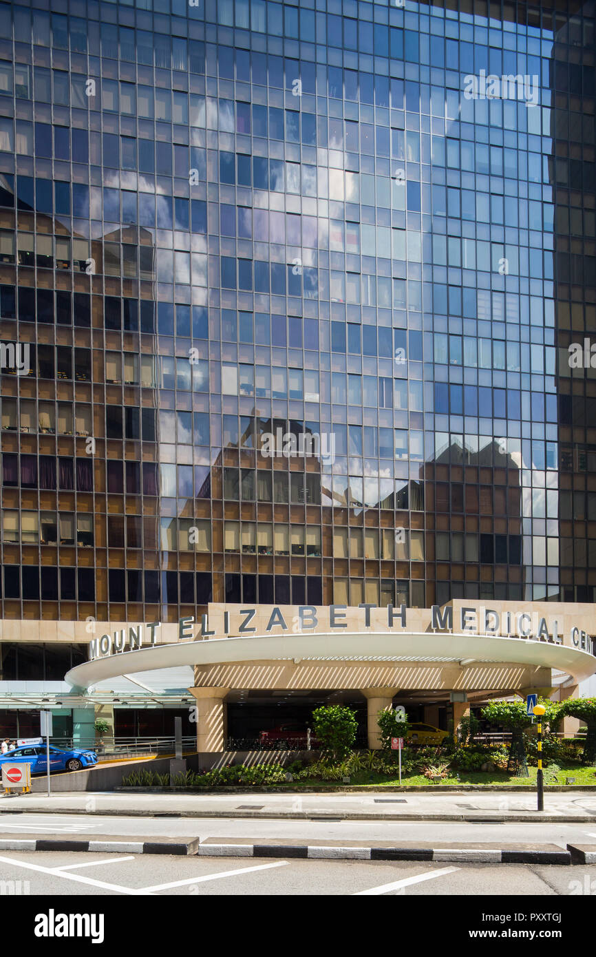 Mount Elizabeth Medical Centre (MEMC) was built in 1979 and had undergone extension of the block, Singapore. Stock Photo