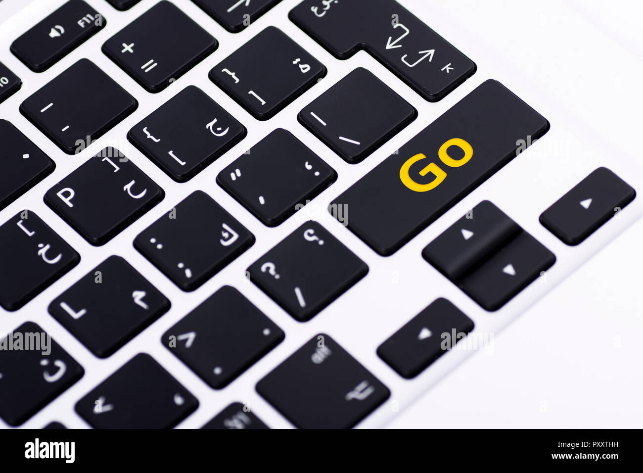 Go on keyboard button Stock Photo