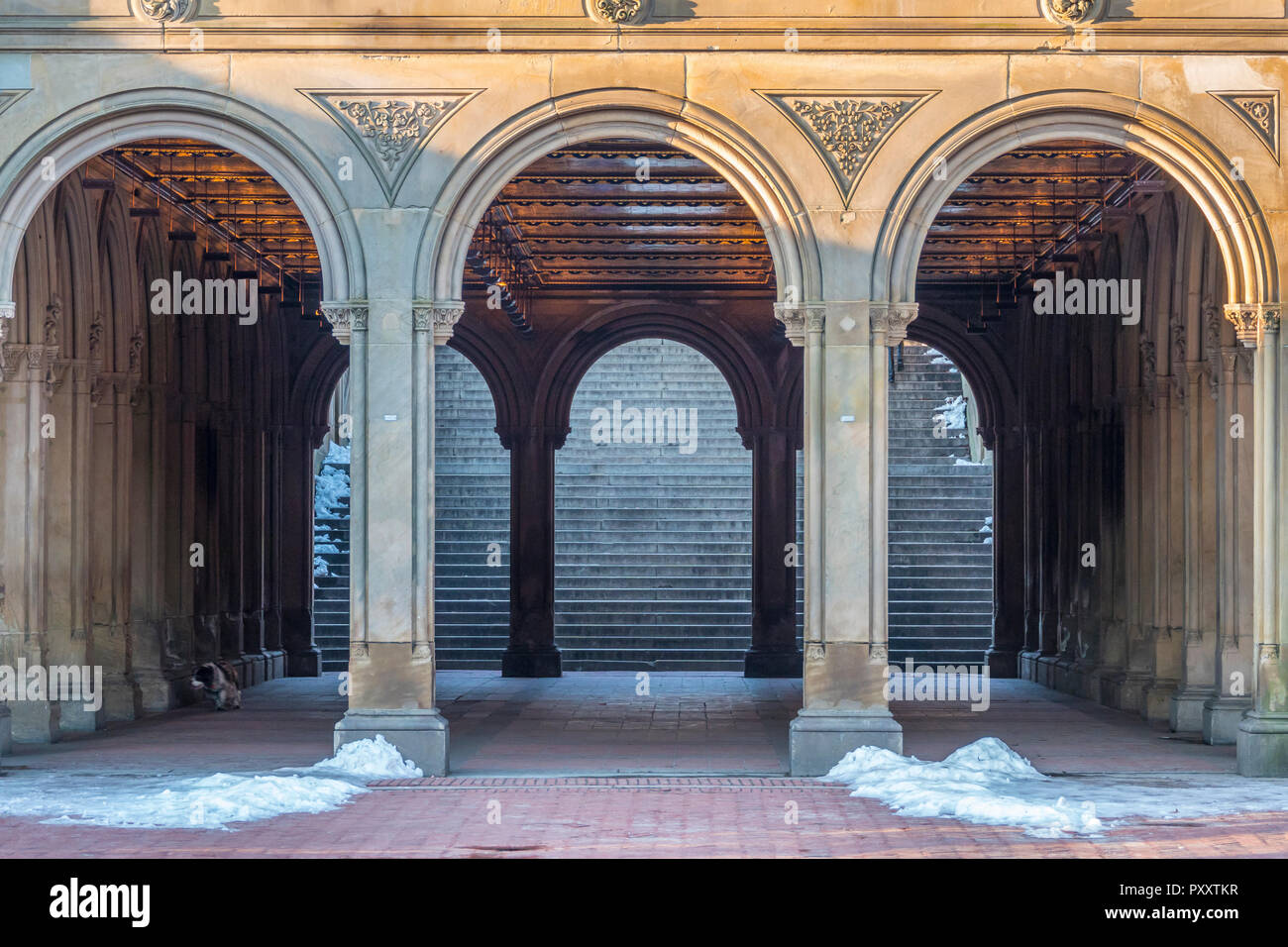Winter at Bethesda Terrace in Central Park New York City Stock Photo - Alamy