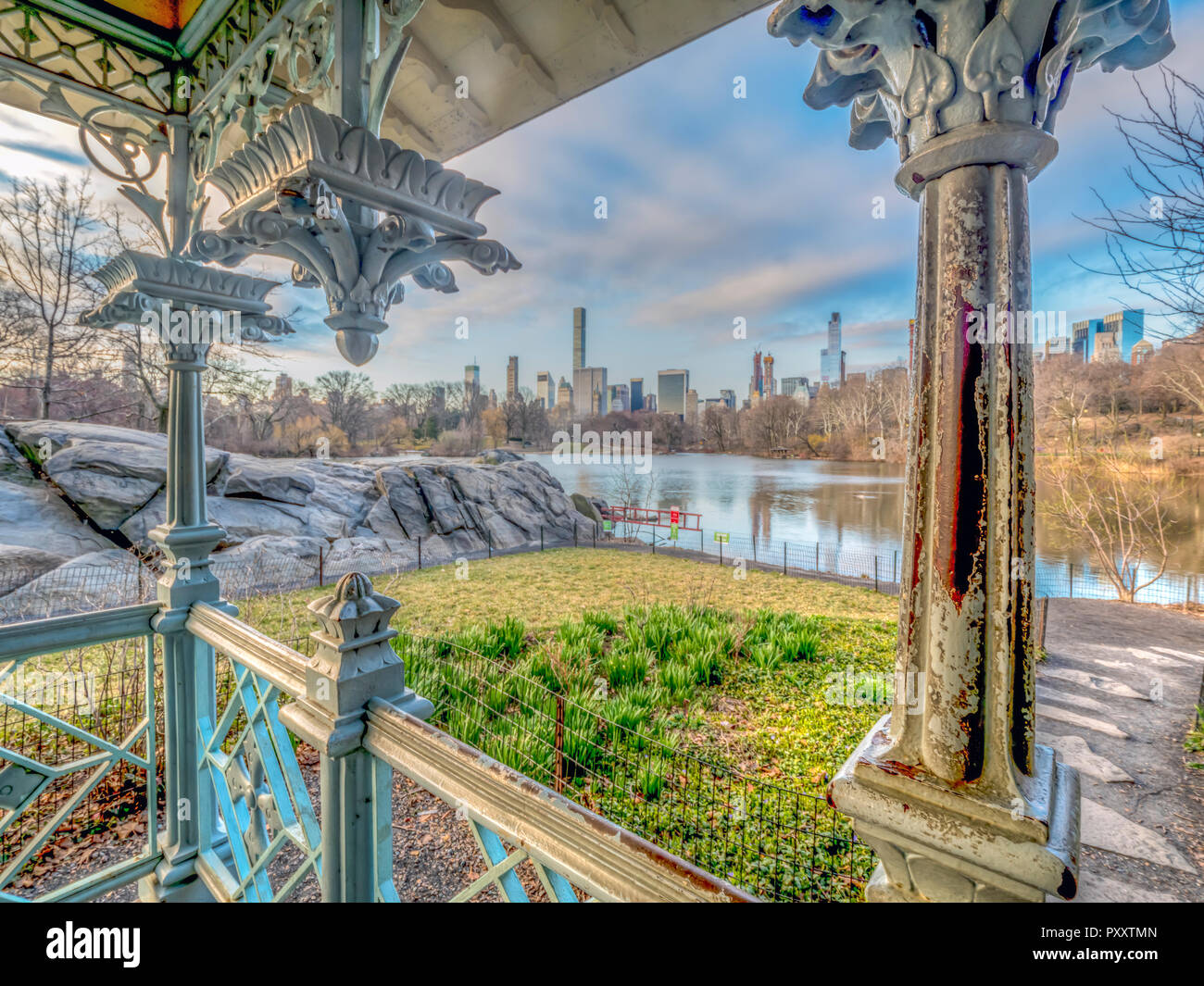 Ladies' Pavilion Central Park in winter early morning Stock Photo Alamy