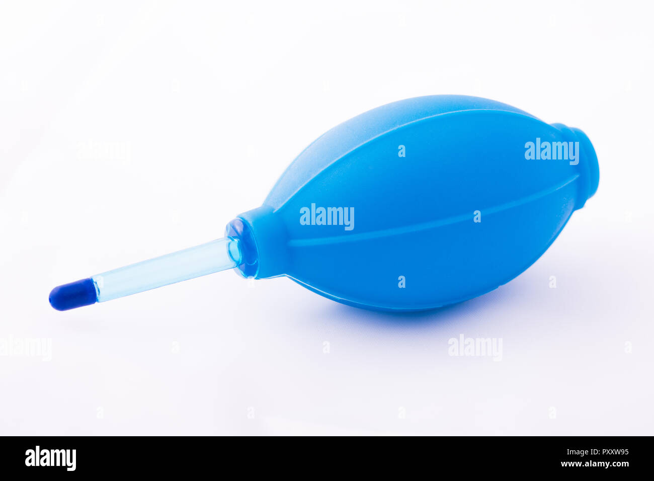 Silicone blower for camera and lenses - Rubber Air Blower Pump Dust Cleaner for Camera isolated on white background with clipping path Stock Photo
