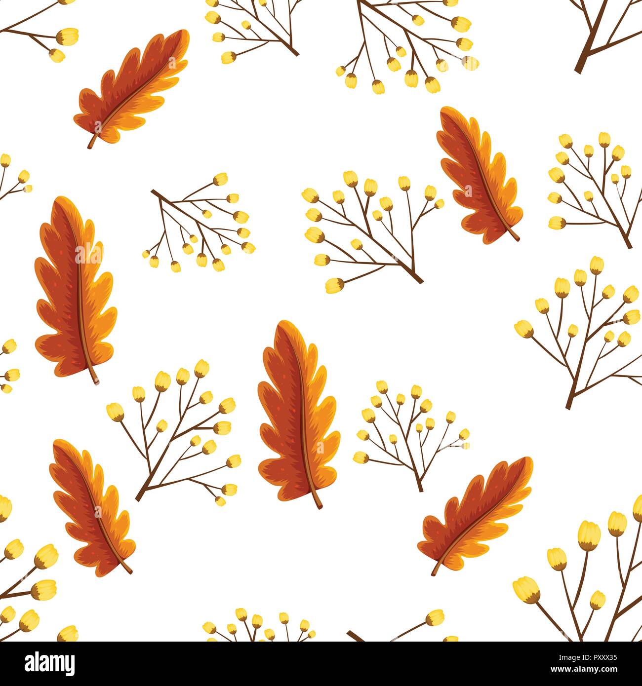 Seamless background with autumn leaves illustration Stock Vector Image ...