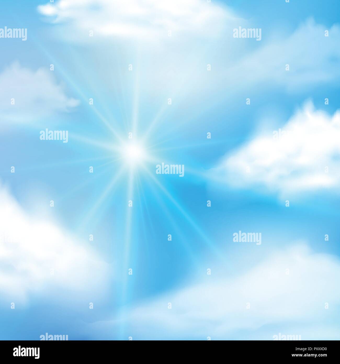Blue sky with sunlight illustration Stock Vector Image & Art - Alamy