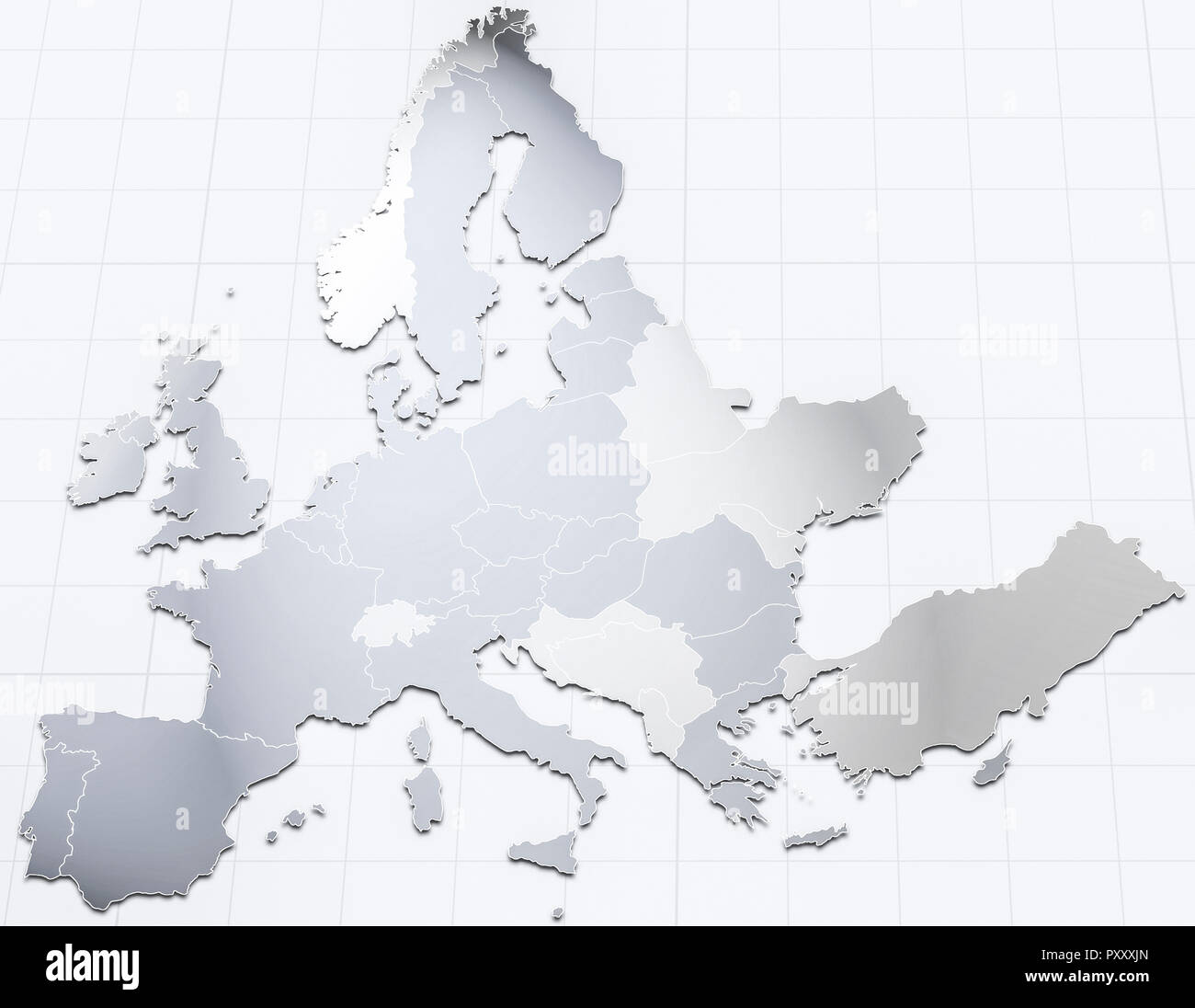 Europakarte Eu Staaten Blau Stock Photo Alamy