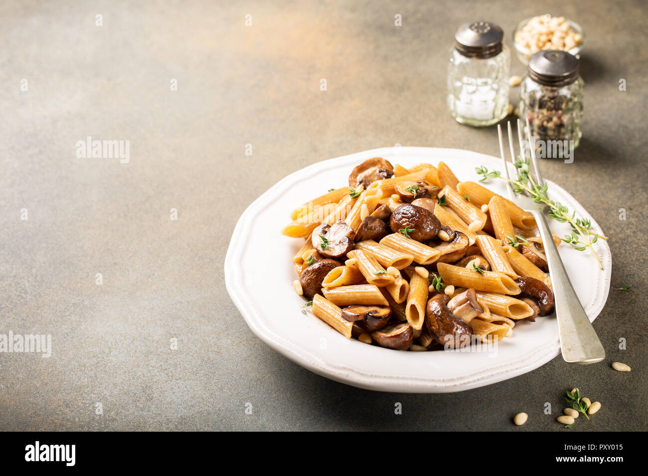 Homemade whole grain pasta penne Stock Photo Alamy