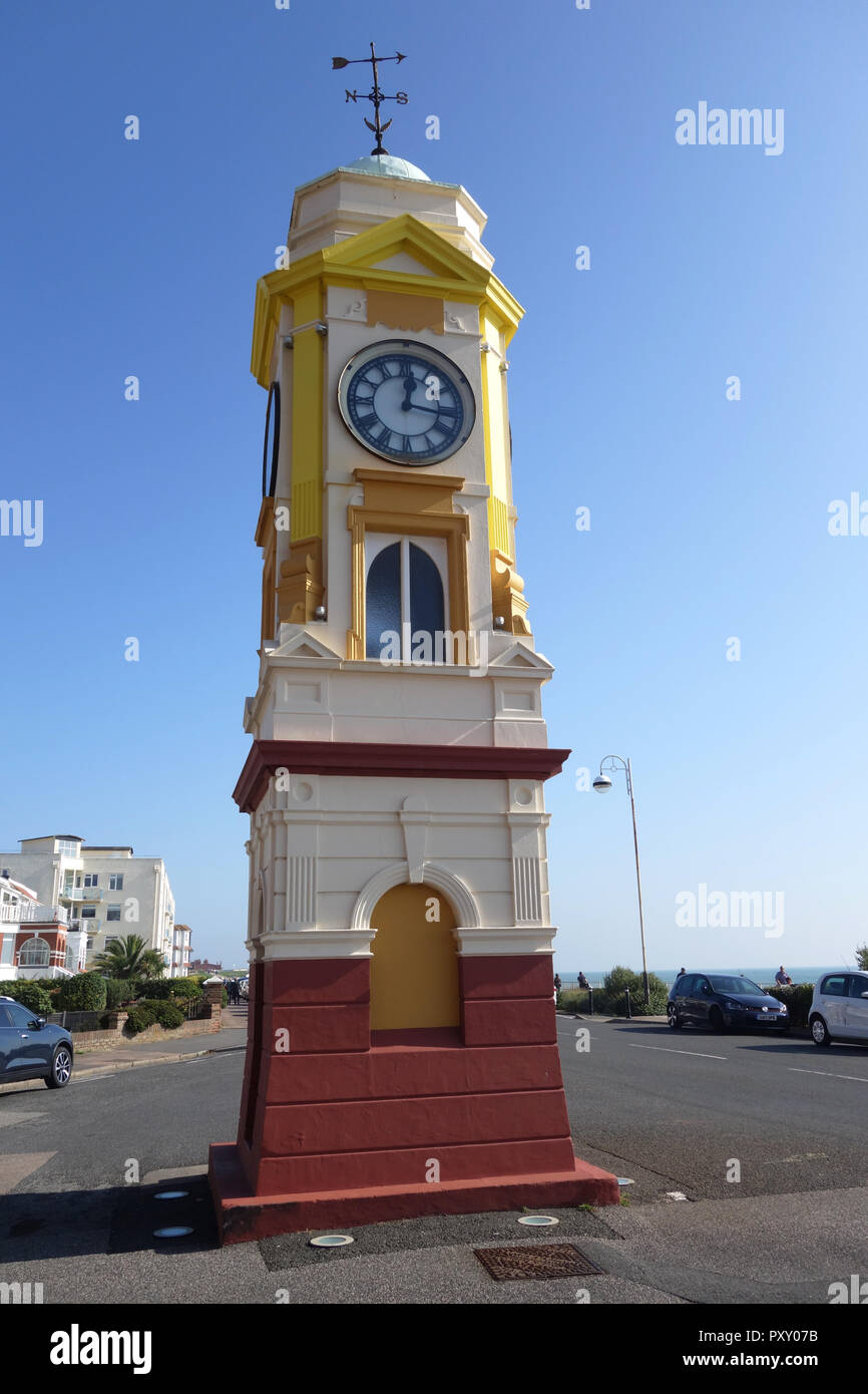 seafront clock tower at Bexhill on Sea celebrating Edward VII's