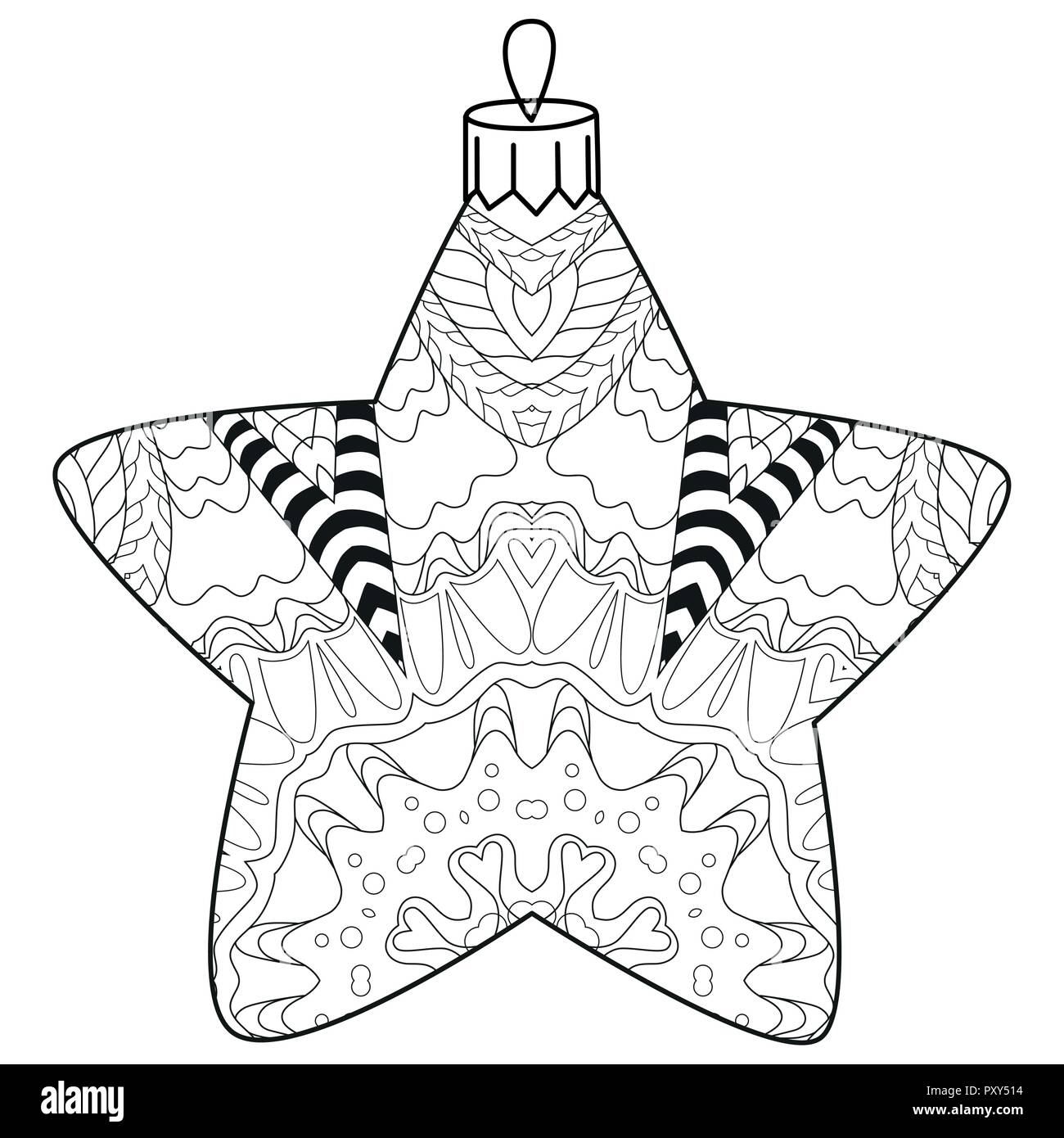 Christmas Decorations Zentangle Styled With Clean Lines For - Christmas Decorations Zentangle Styled With Clean Lines For