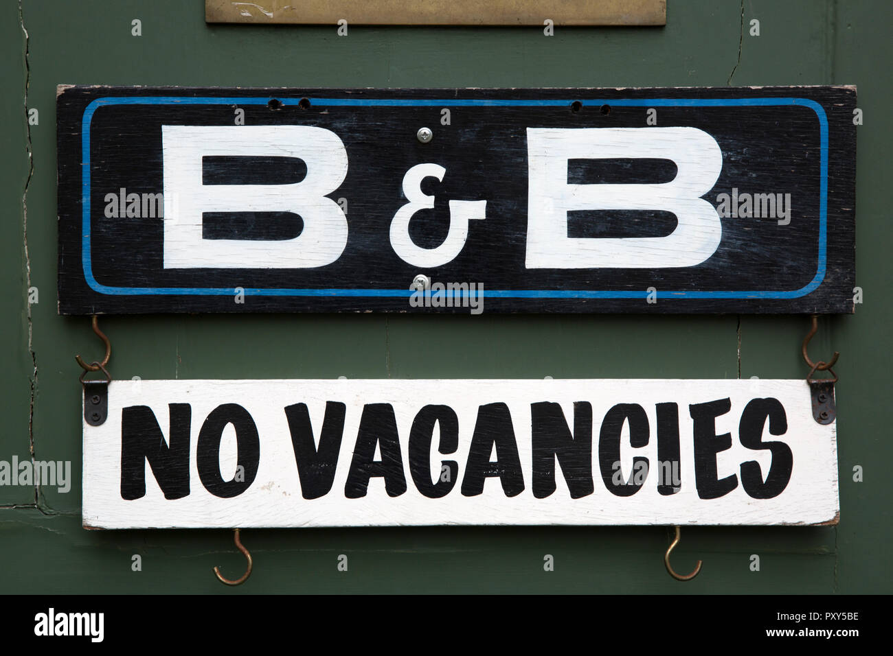 Bed and Breakfast No Vacancies Sign Stock Photo