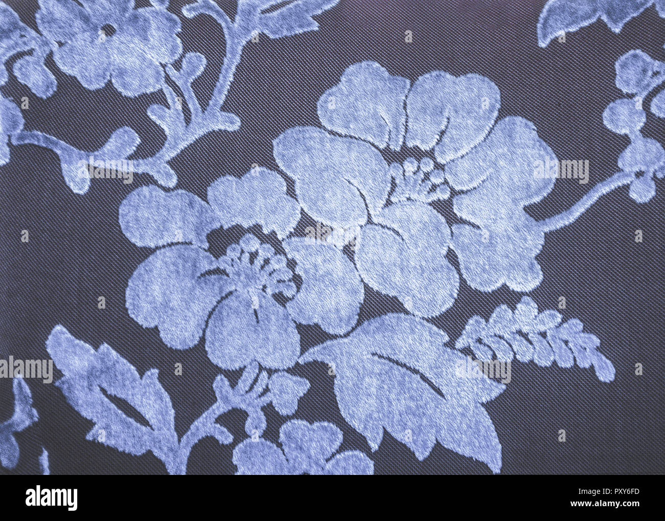 Stoff mit Blumenmuster, blau, braun Stock Photo - Alamy