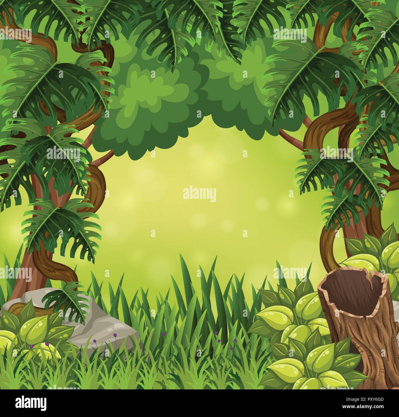 Background scene wtih trees in forest illustration Stock Vector Image ...