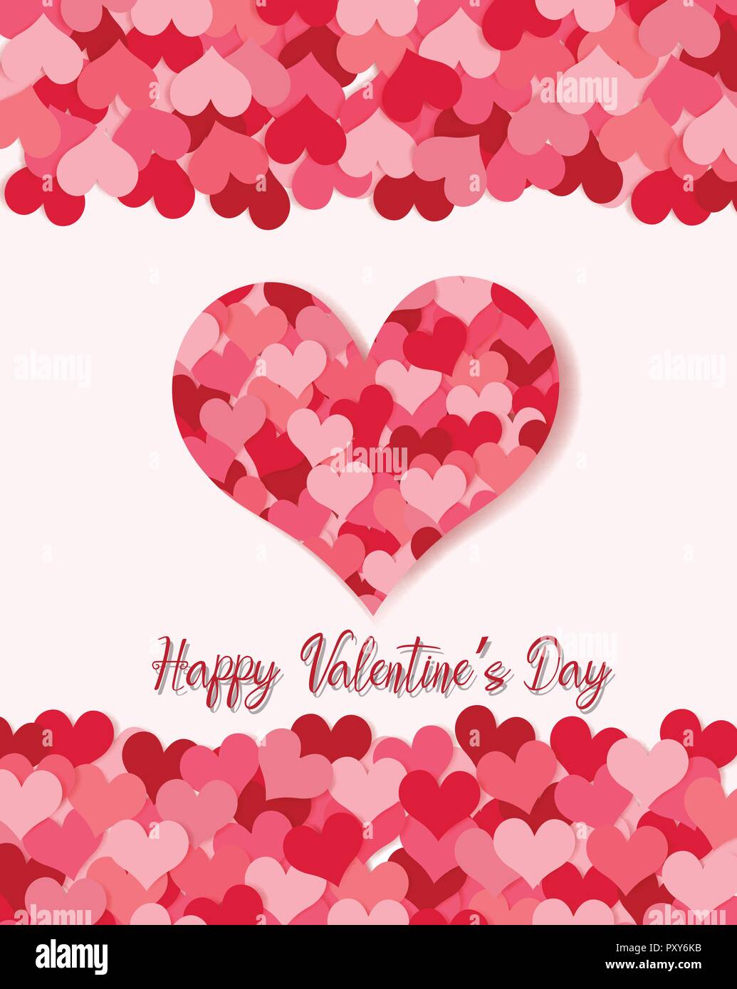 Valentine card design with many hearts illustration Stock Vector Image ...
